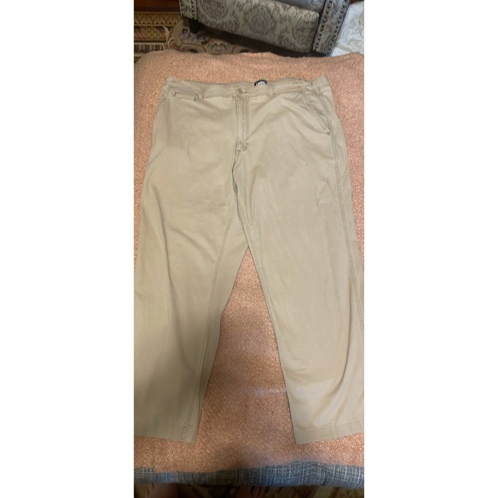 Lands End Traditional Fit Chino Pants Mens 42x30 Khaki Tan Cotton Blend Trousers